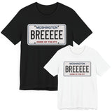 MOSHINGTON BREE LICENSE PLATE - The FRONT PRINT Shirt