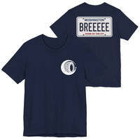 MOSHINGTON BREE LICENSE PLATE - The BACK PRINT Navy Shirt