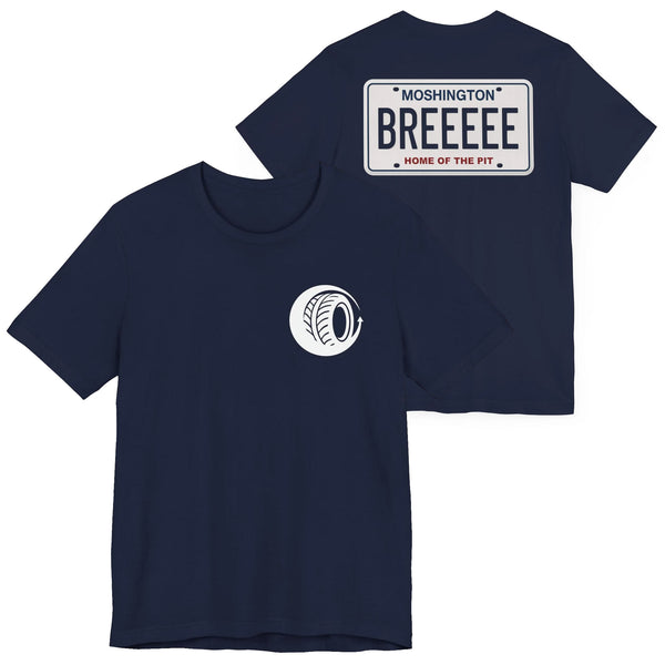 MOSHINGTON BREE LICENSE PLATE - The BACK PRINT Navy Shirt